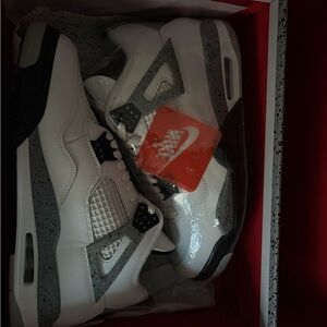 Nike Air Jordan 4 Retro OG White Cement Sneaker White Gray Black Basketball